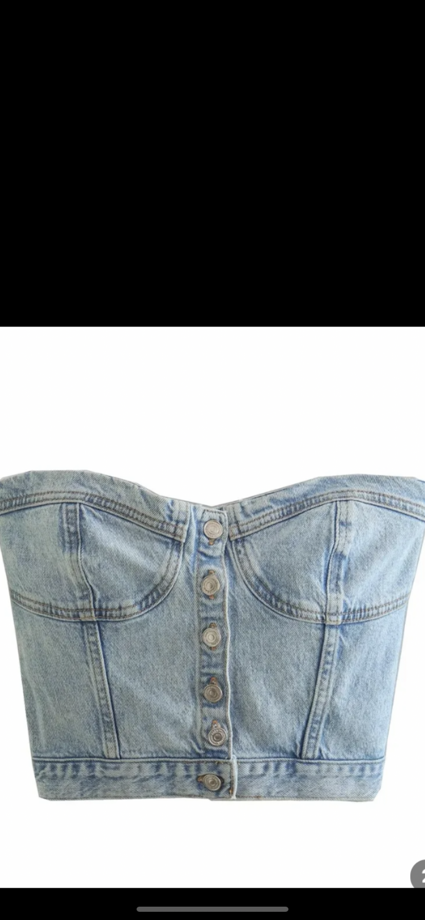 Denim cropped corset